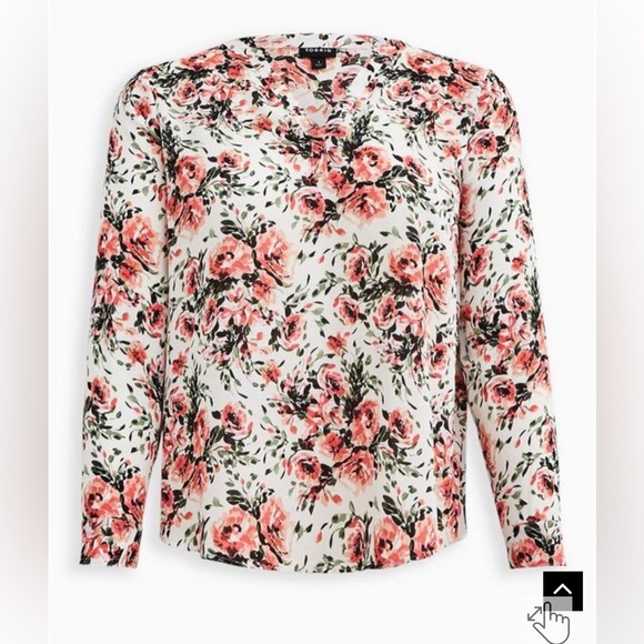 Torrid sz 5 Georgette Hi-Low Pullover Long Sleeve Blouse EUC - Picture 5 of 9